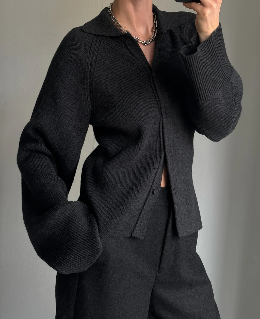 BEAU CARDIGAN | dark grey