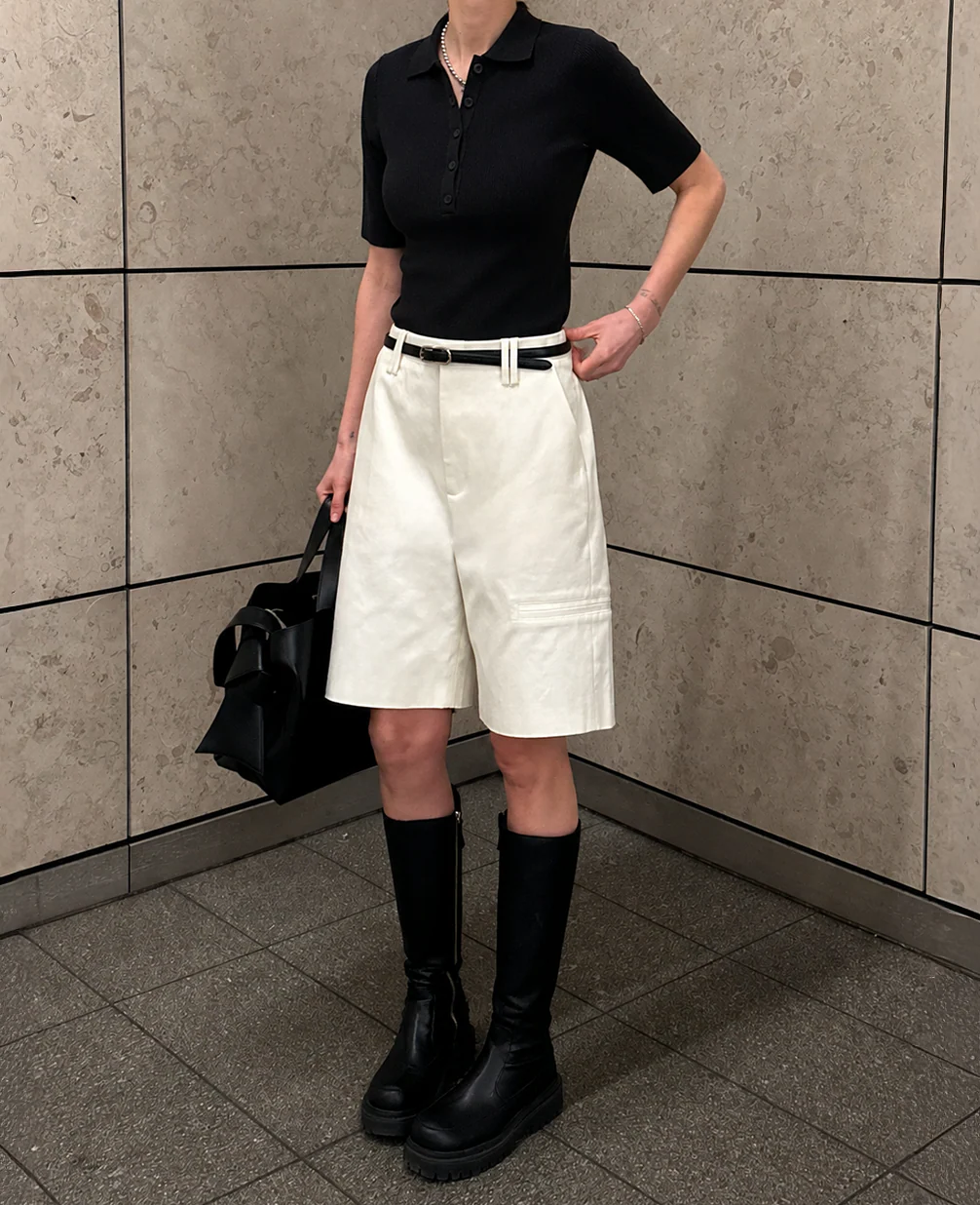 DREW POLO TEE | black