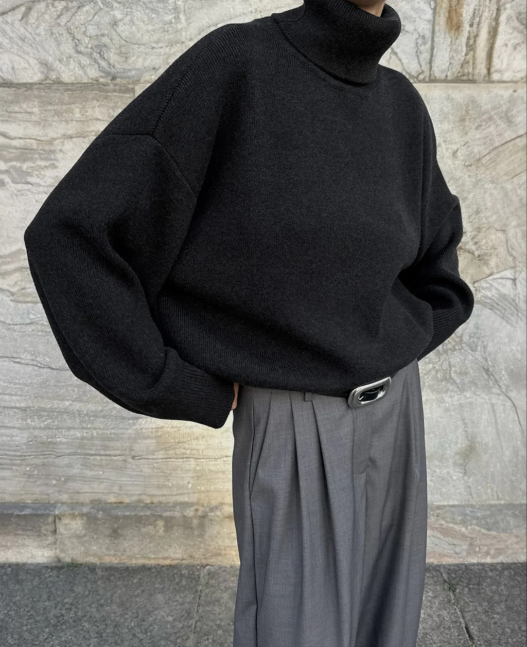 GELSO TURTLENECK SWEATER | dark grey